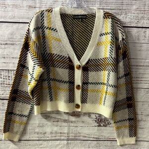 Almost Famous Cream Plaid Cardigan